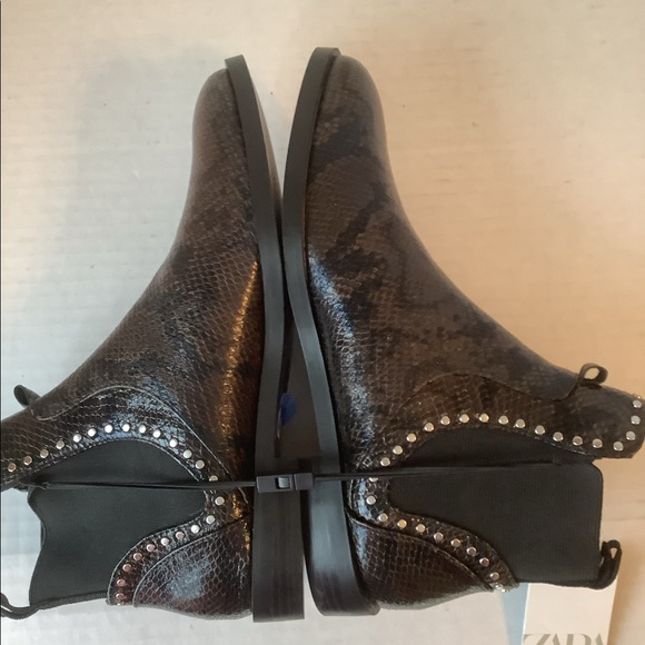 Zara Chelsea Ankle Boot Snakeskin Size 7.5 NEW - Picture 8 of 14
